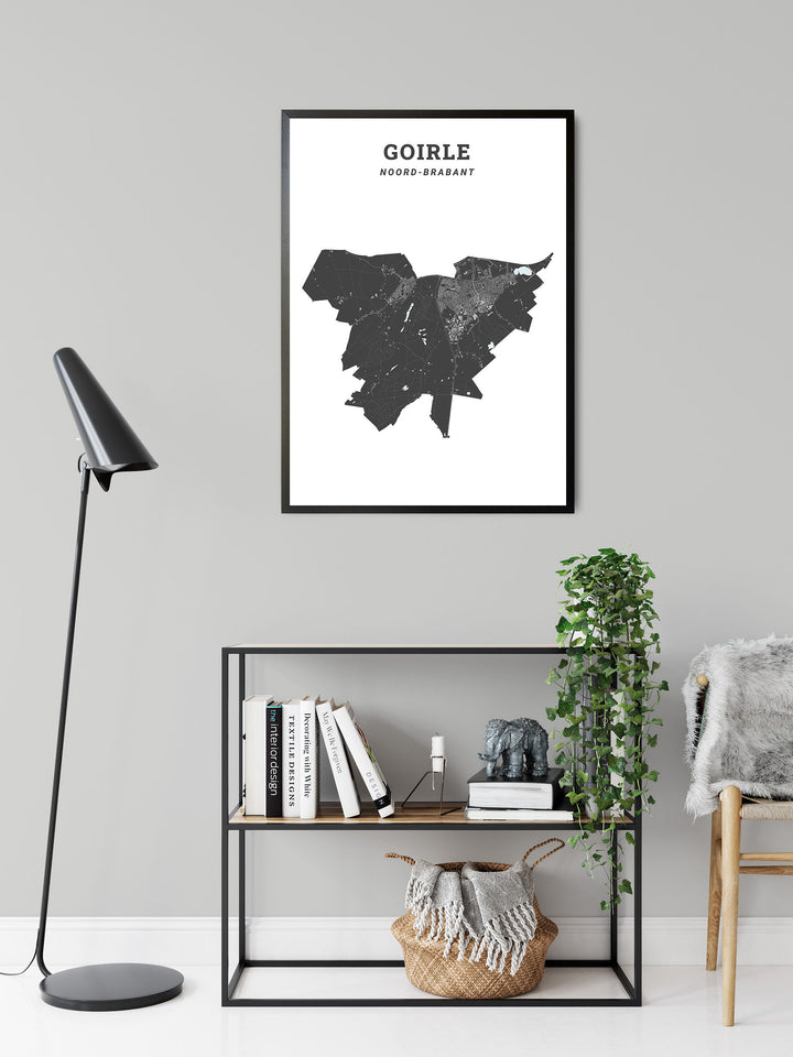 Kaart van de gemeente Goirle op poster, dibond, acrylglas en meer