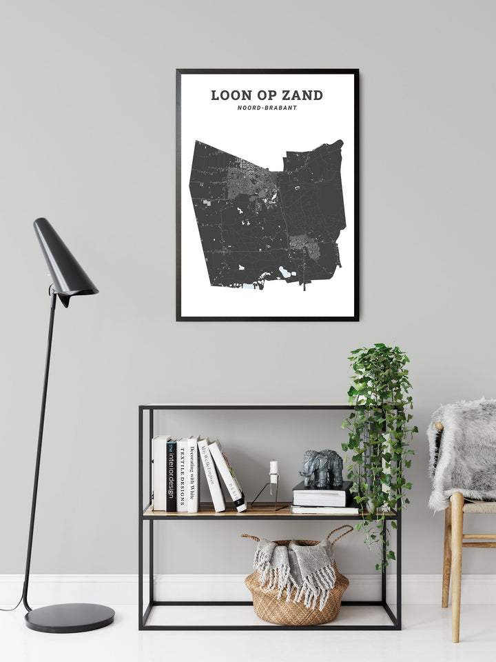 Kaart van de gemeente Loon op Zand op poster, dibond, acrylglas en meer