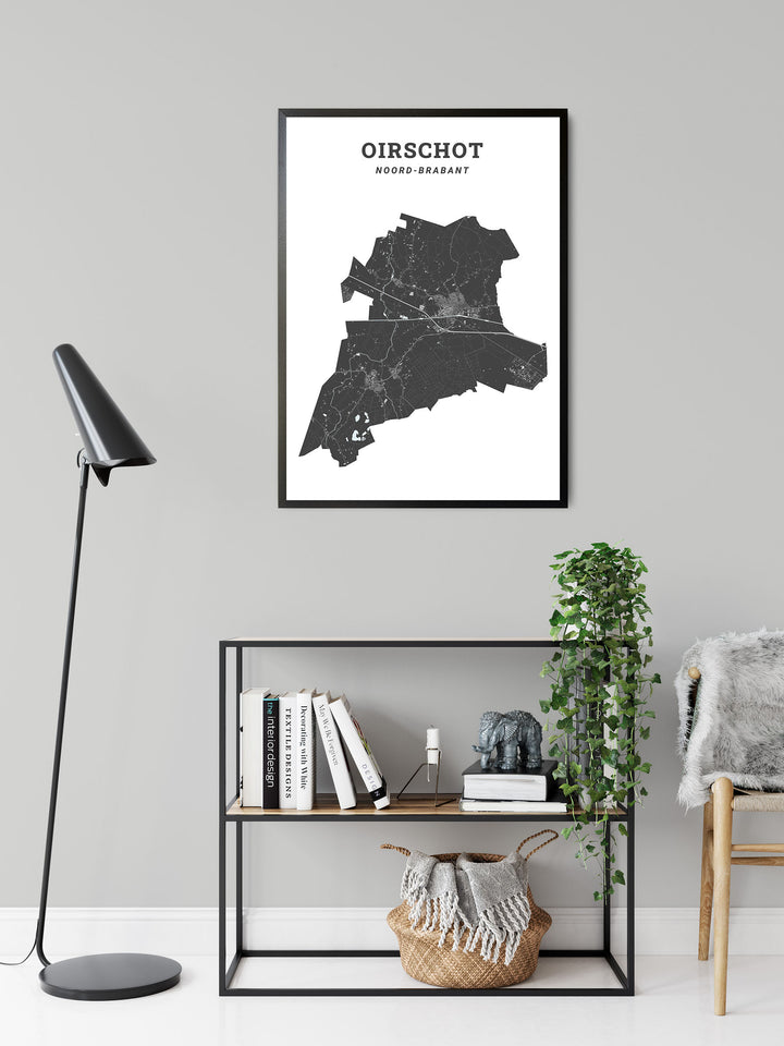 Kaart van de gemeente Oirschot op poster, dibond, acrylglas en meer