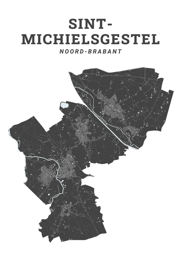 Kaart van de gemeente Sint-Michielsgestel op poster, dibond, acrylglas en meer