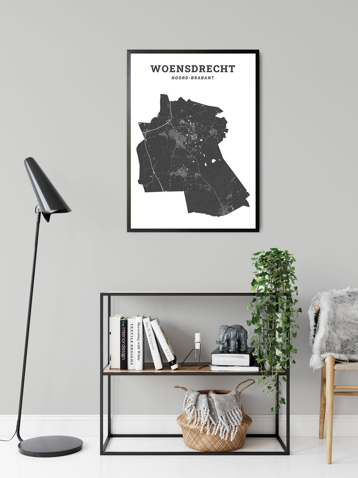 Kaart van de gemeente Woensdrecht op poster, dibond, acrylglas en meer