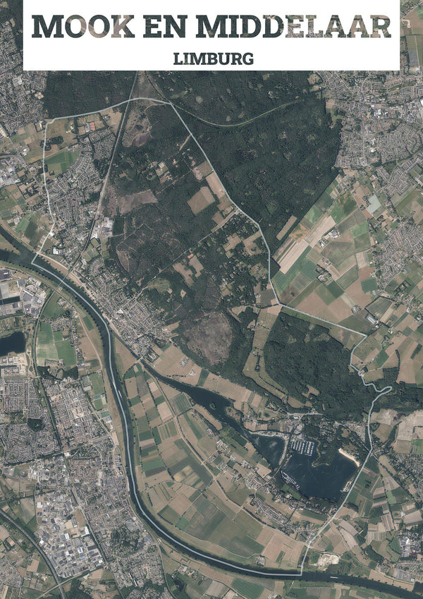 Luchtfoto van de gemeente Mook en Middelaar