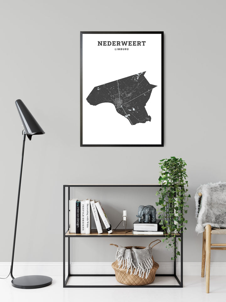 Kaart van de gemeente Nederweert op poster, dibond, acrylglas en meer