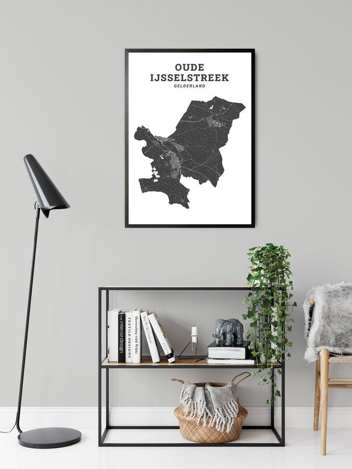 Kaart van de gemeente Oude IJsselstreek op poster, dibond, acrylglas en meer