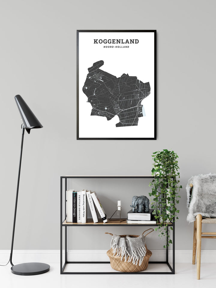 Kaart van de gemeente Koggenland op poster, dibond, acrylglas en meer
