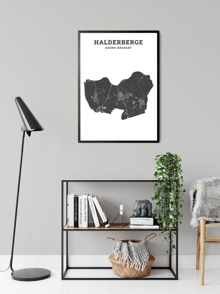 Kaart van de gemeente Halderberge op poster, dibond, acrylglas en meer