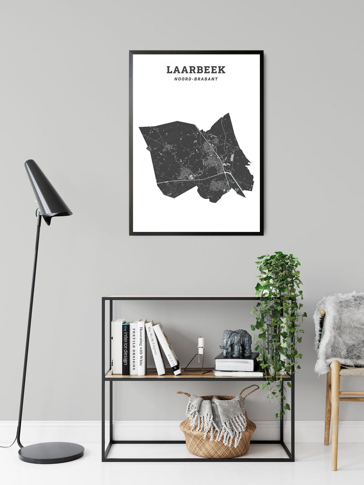 Kaart van de gemeente Laarbeek op poster, dibond, acrylglas en meer