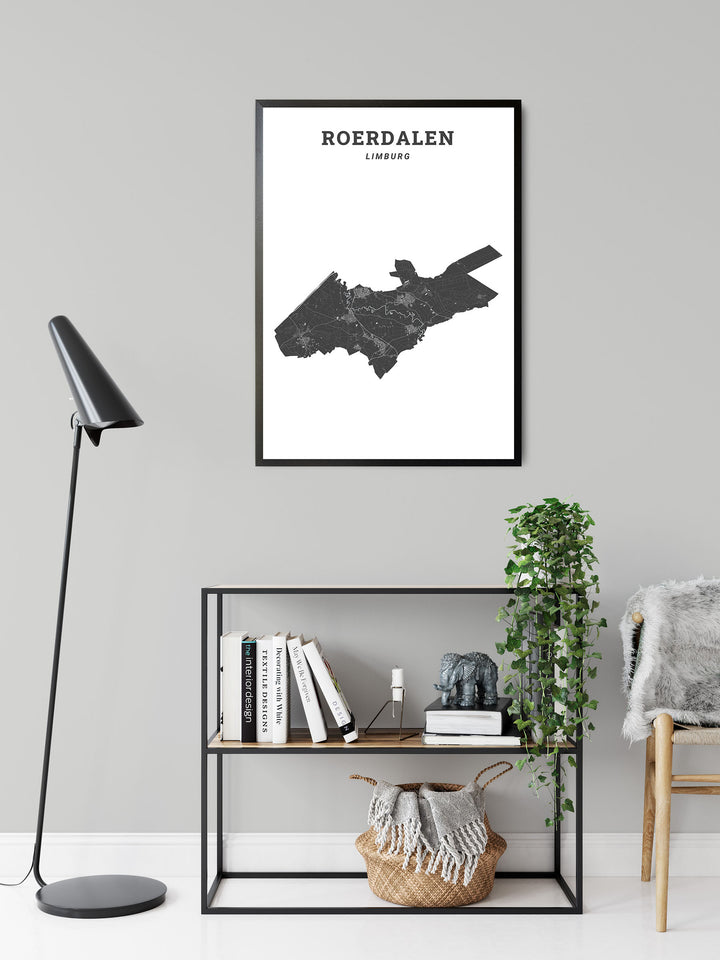 Kaart van de gemeente Roerdalen op poster, dibond, acrylglas en meer