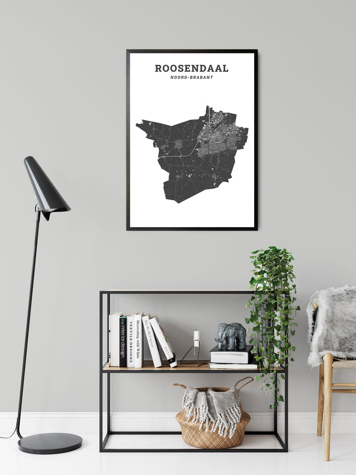 Kaart van de gemeente Roosendaal op poster, dibond, acrylglas en meer