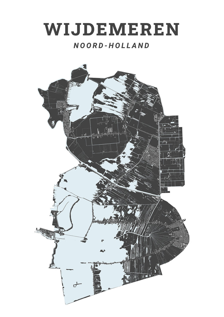 Kaart van de gemeente Wijdemeren op poster, dibond, acrylglas en meer
