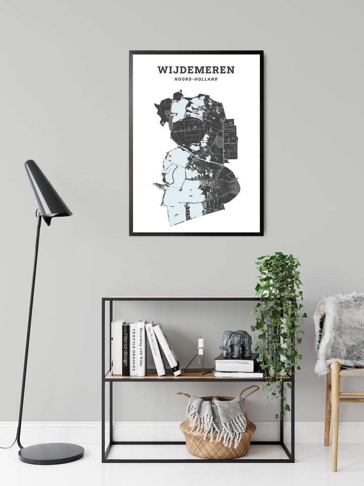 Kaart van de gemeente Wijdemeren op poster, dibond, acrylglas en meer
