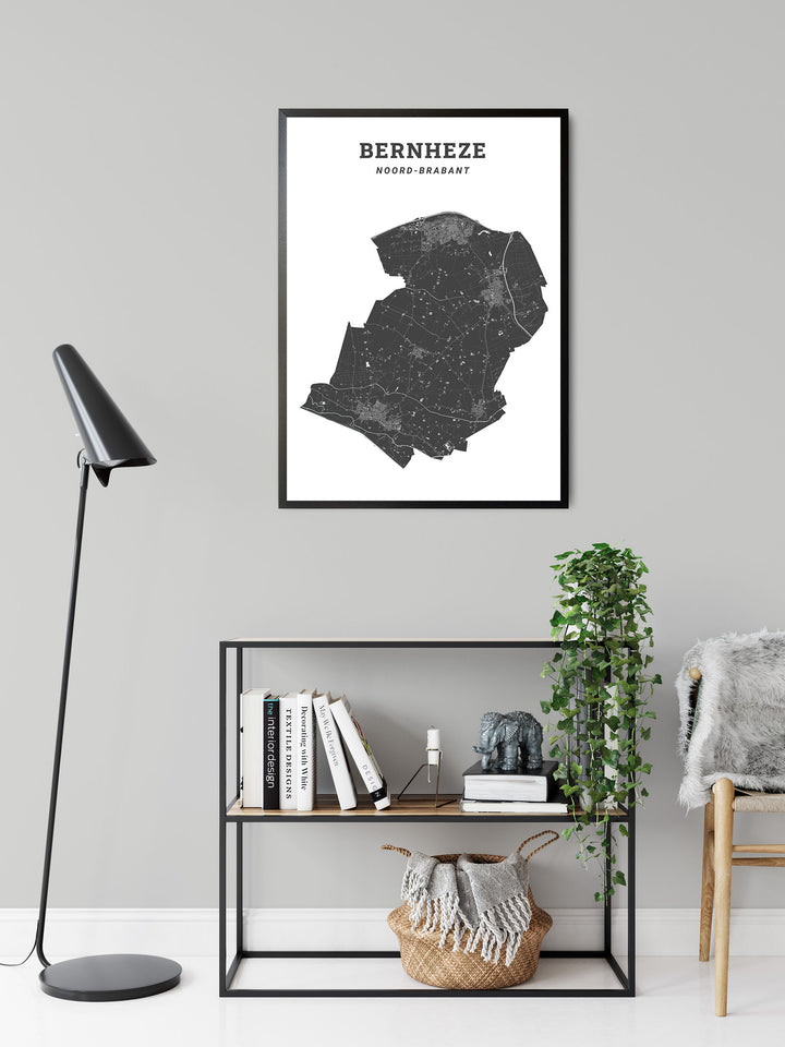 Kaart van de gemeente Bernheze op poster, dibond, acrylglas en meer