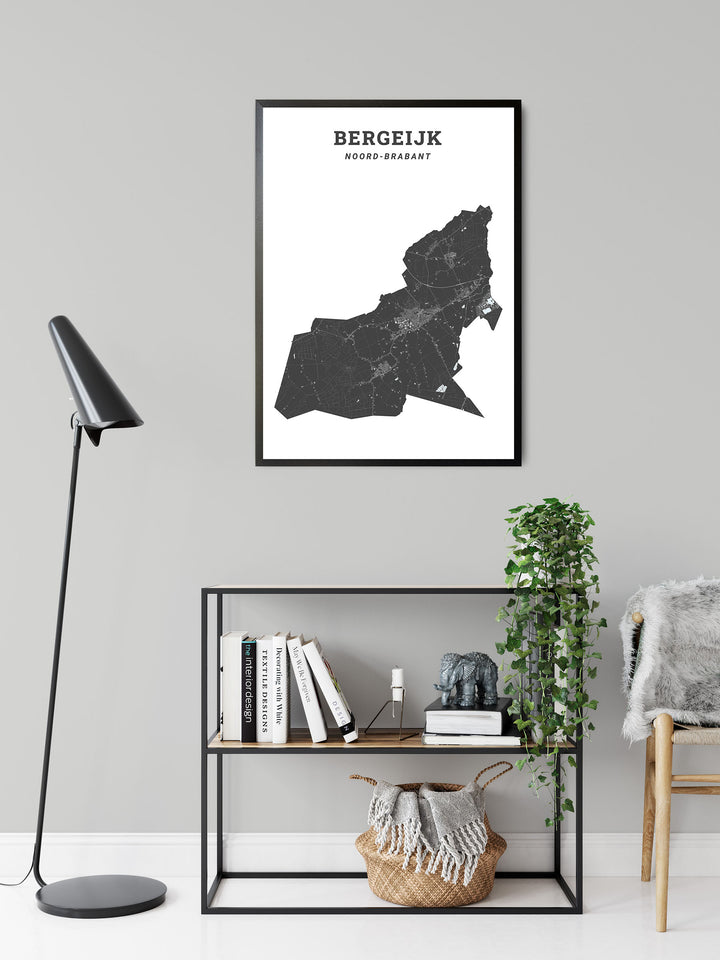 Kaart van de gemeente Bergeijk op poster, dibond, acrylglas en meer