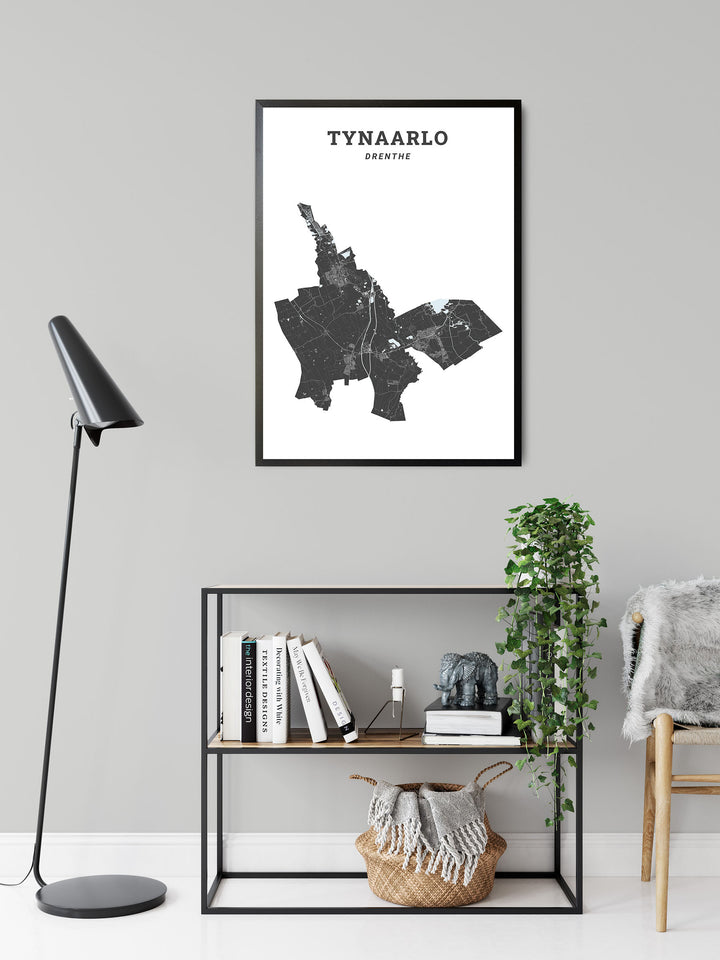 Kaart van de gemeente Tynaarlo op poster, dibond, acrylglas en meer