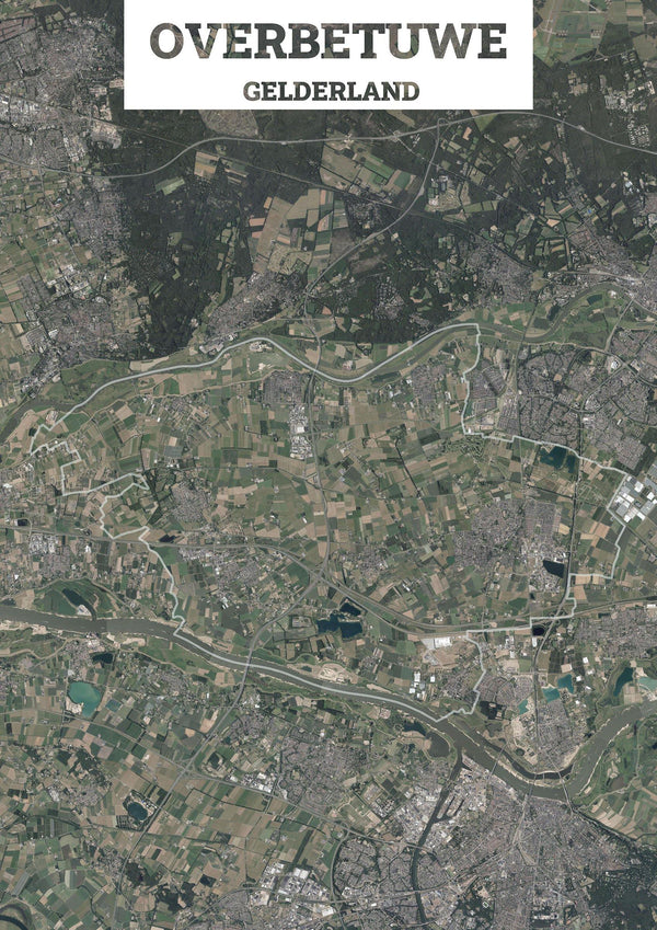 Luchtfoto van de gemeente Overbetuwe