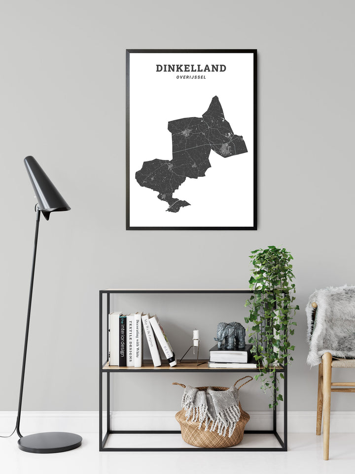 Kaart van de gemeente Dinkelland op poster, dibond, acrylglas en meer
