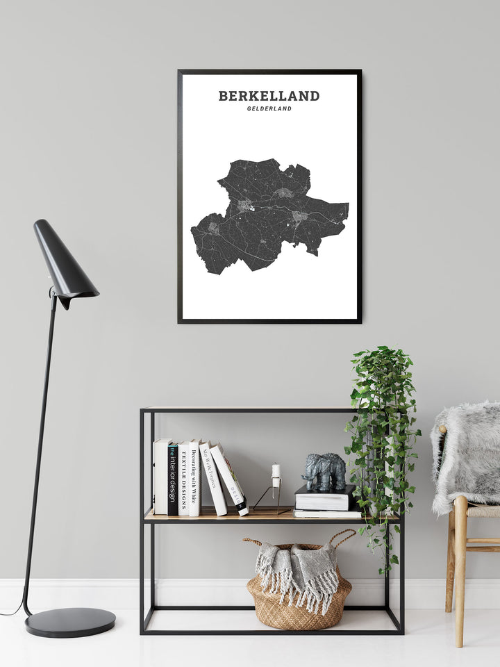 Kaart van de gemeente Berkelland op poster, dibond, acrylglas en meer