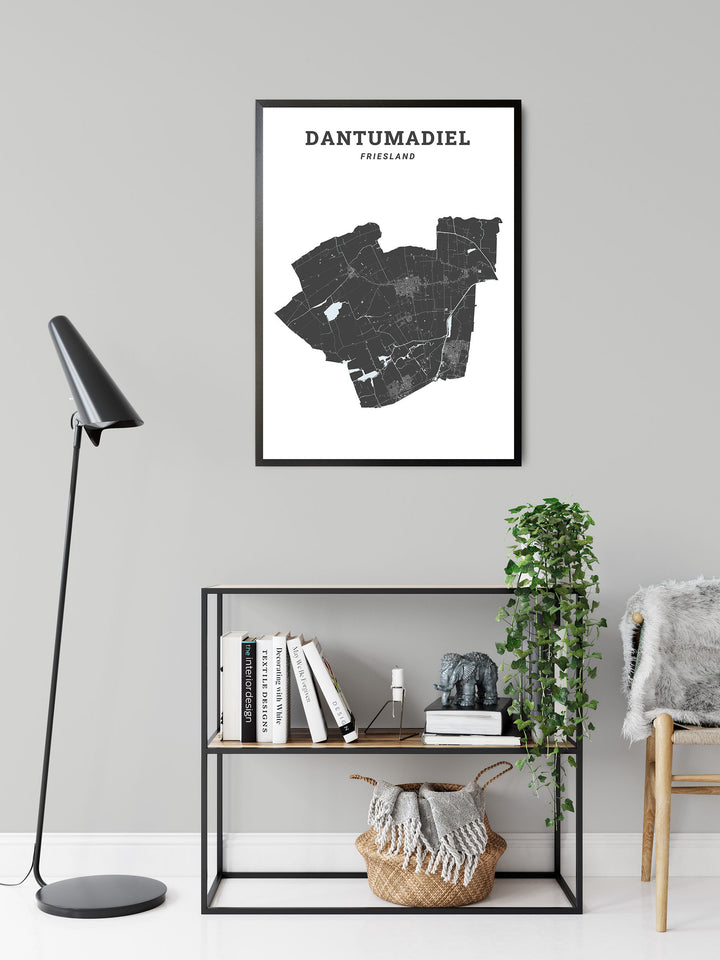 Kaart van de gemeente Dantumadiel op poster, dibond, acrylglas en meer