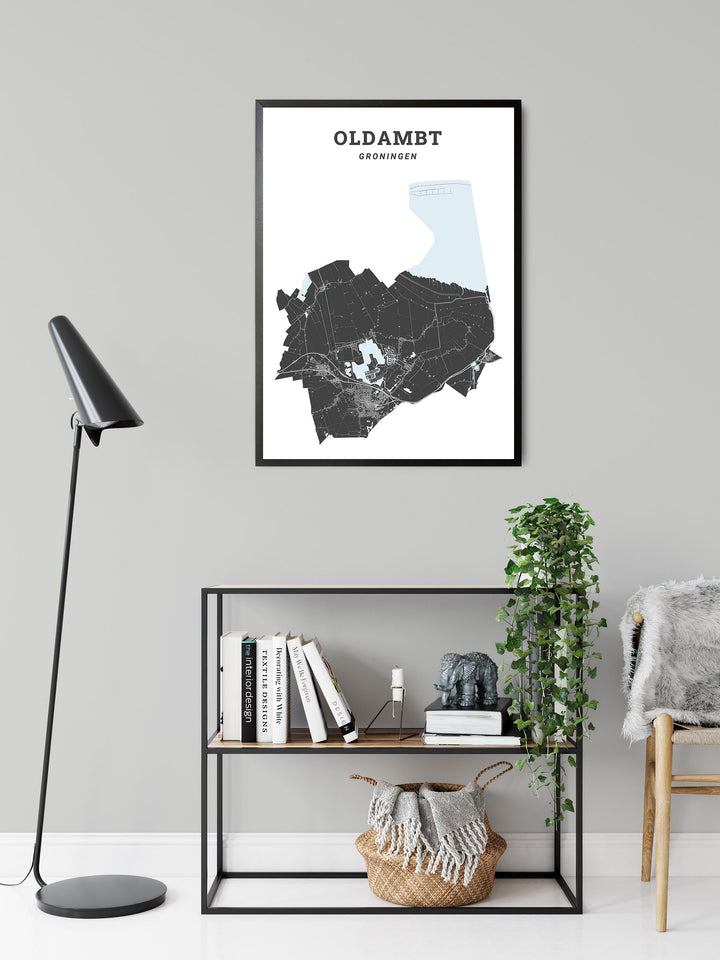 Kaart van de gemeente Oldambt op poster, dibond, acrylglas en meer
