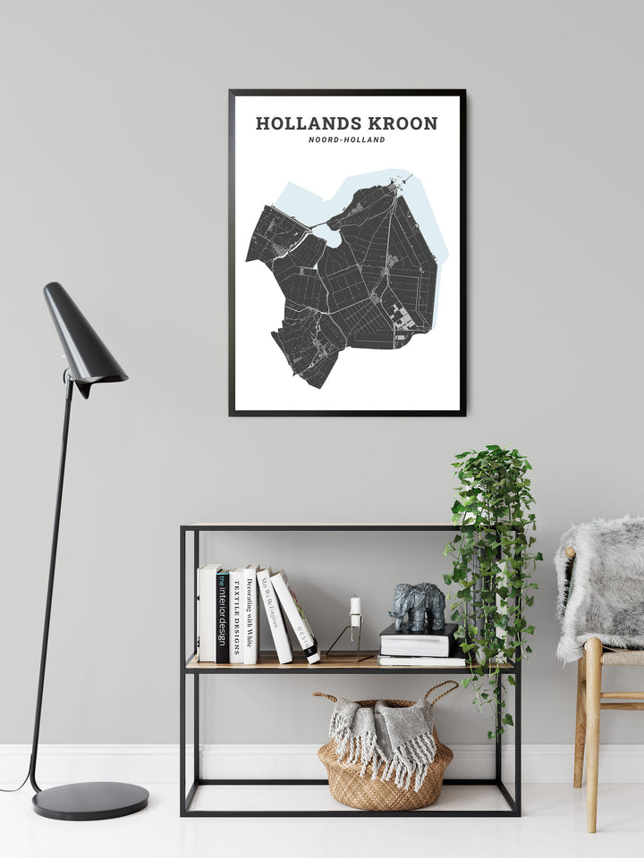 Kaart van de gemeente Hollands Kroon op poster, dibond, acrylglas en meer