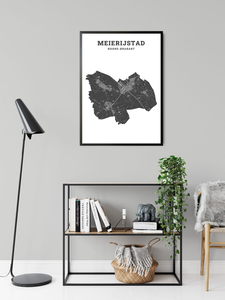 Kaart van de gemeente Meierijstad op poster, dibond, acrylglas en meer