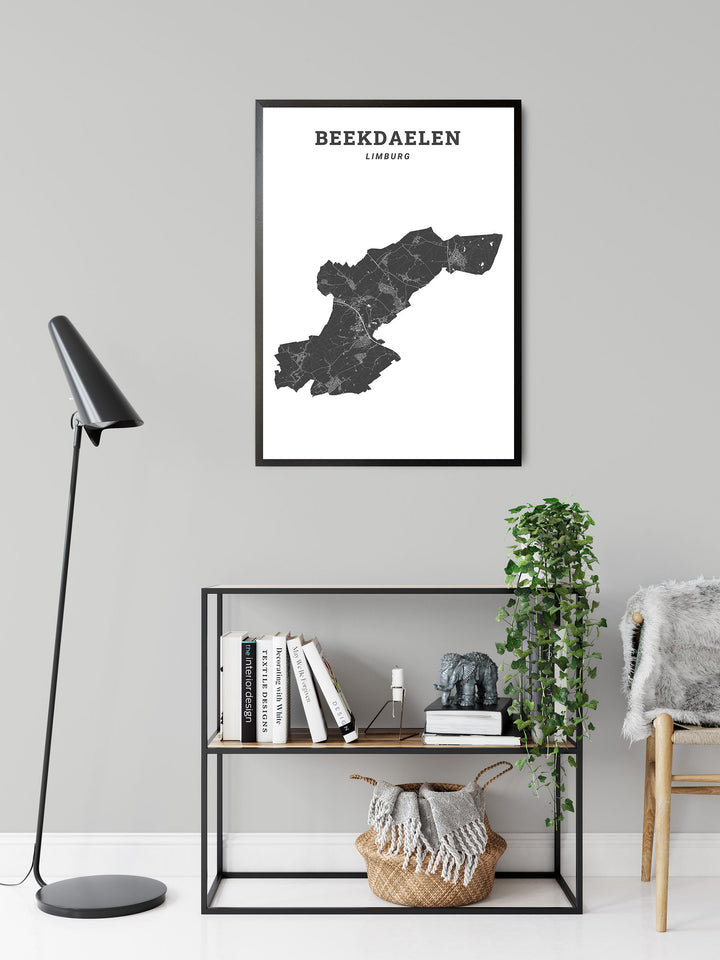 Kaart van de gemeente Beekdaelen op poster, dibond, acrylglas en meer