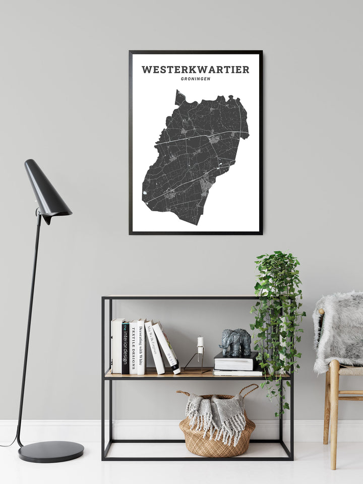 Kaart van de gemeente Westerkwartier op poster, dibond, acrylglas en meer