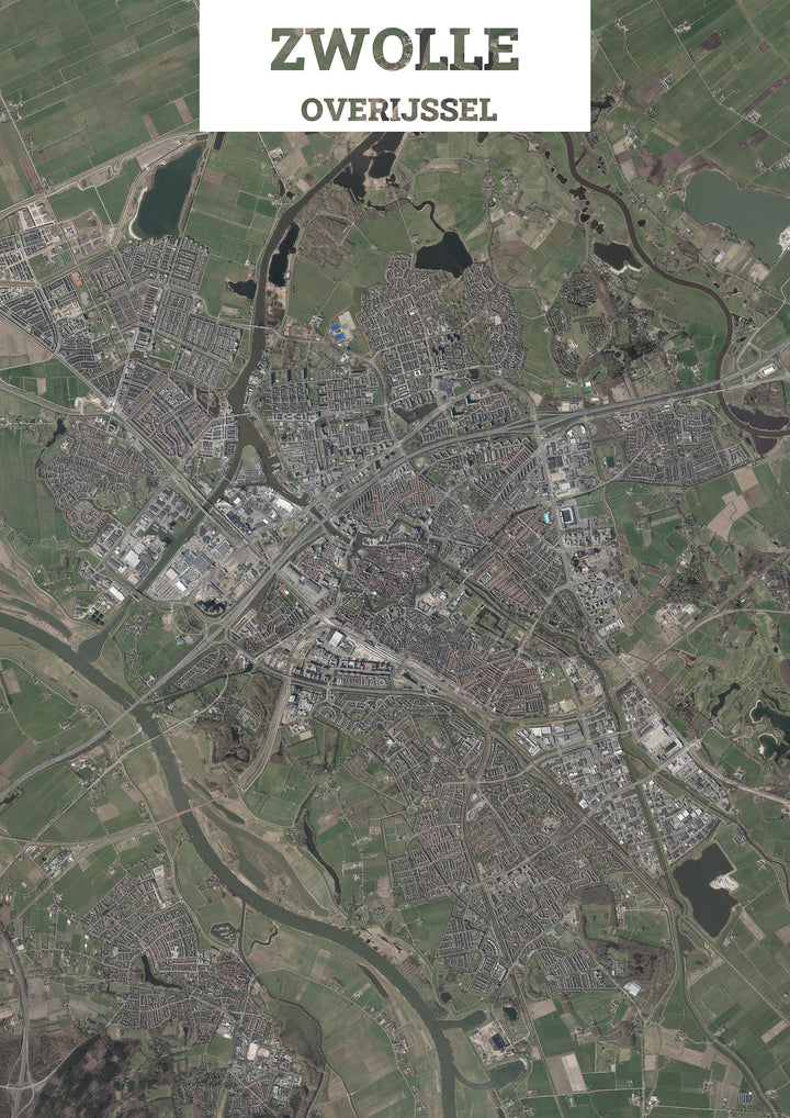 Luchtfoto van Zwolle