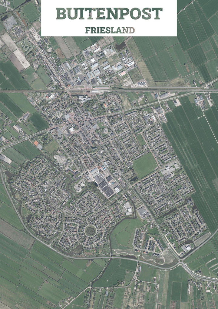 Luchtfoto van Buitenpost