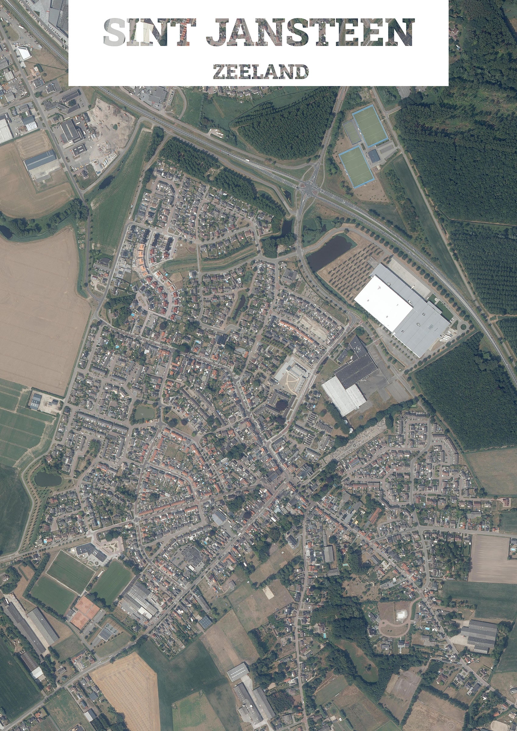 Luchtfoto van Sint Jansteen Earth Art