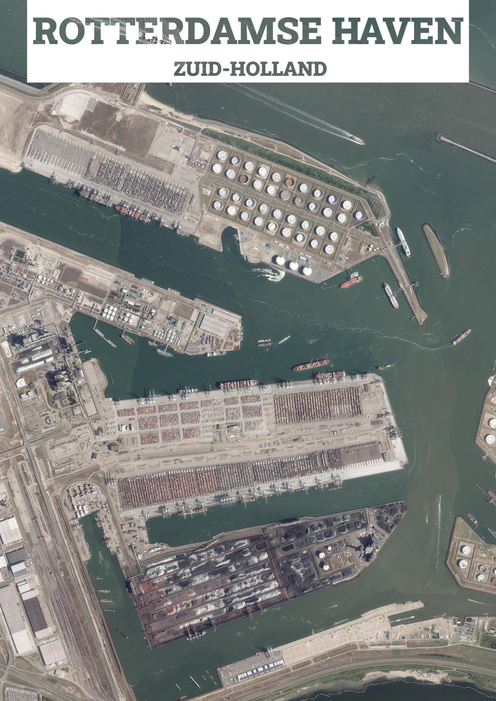 Luchtfoto van Rotterdamse haven