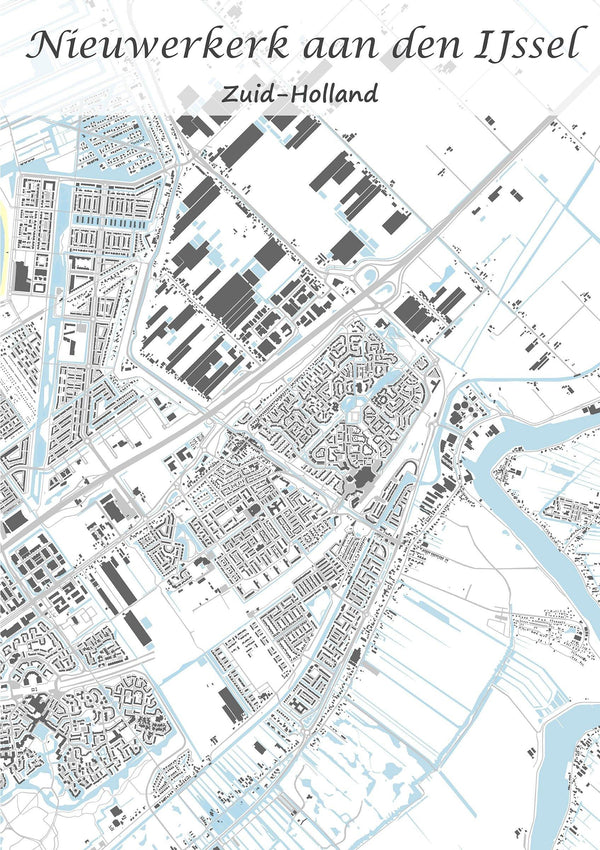 Stadskaart van Nieuwerkerk aan den IJssel - Earth Art
