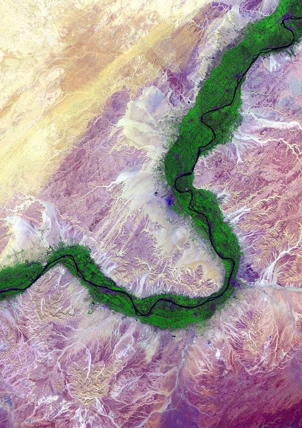 Satellietfoto van de Nijl in Egypte op poster en meer - Earth Art